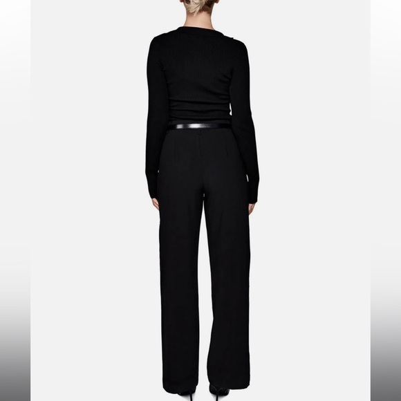 BARDOT Rosario Long Sleeve Front Cutout Knitted Black Bodysuit Medium - Picture 3 of 7